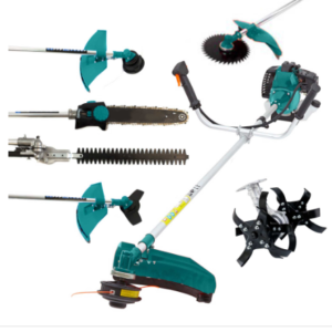 6 in 1 Side pack Brush Cutter with Weeder, Tiller Chainsaw & Blade Attachments,52cc 2 Stroke