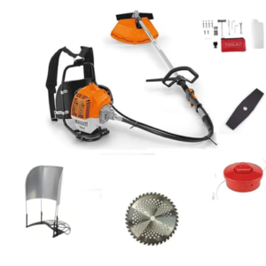Heavy Duty Backpack Brush Cutter 2-Stroke 52cc Engine with TCT blade and Paddy guard