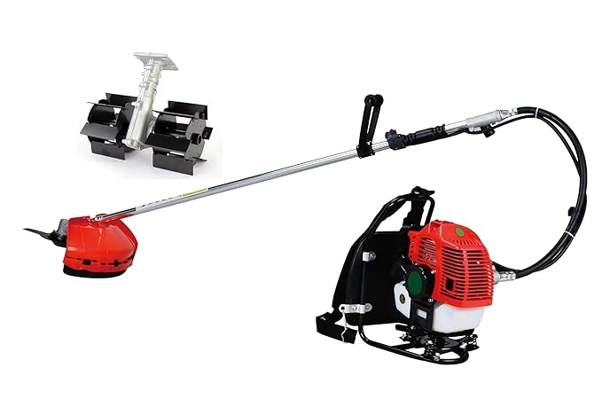 Siddhi Backpack 4 Stroke Multi Crop Brush Cutter with Flat Tiller Attachment
