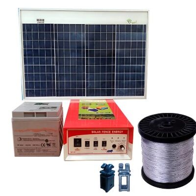 13 kV Solar Zatka machine with Solar Panel, Battery, Insulator and Fence Wire for 100 Bigha
