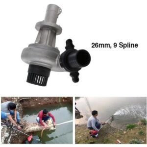 26 mm, 9Spline Water Pump Attachment for Brush Cutter, 1 inch Outlet