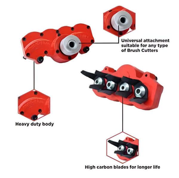 Siddhi 8.5 inch Ver Tiller Attachment for Brush Cutter of Shaft 26mm - Image 2
