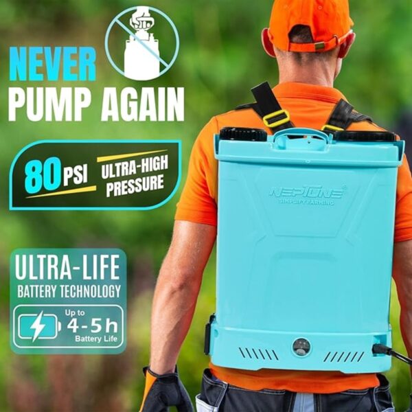 Neptune 20 L Agricultural Battery Operated Knapsack Sprayer CK-12, With 12V 8Ah Battery - Image 2