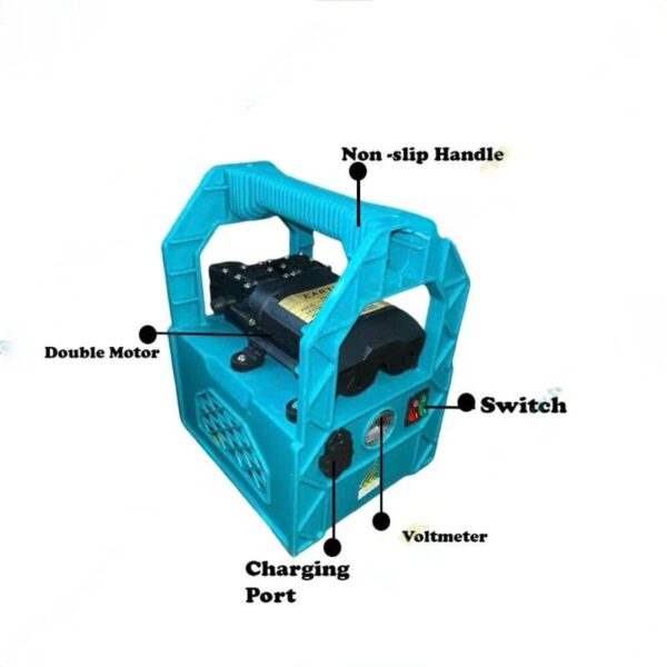 Heavy Duty 250 PSI Double Motor Portable Battery Sprayer 12V 14Ah Battery 50 Meter Hose Pipe - Image 2