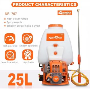 Neptune Knapsack Power Sprayer NF-767 (B), 25L Petrol 31 CC 4 Stroke Pest Sprayer With Brass Pump