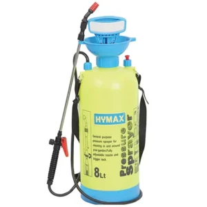 Hymax Hand Compression Manual Sprayer 8 Litre Plastic Tank for Garden Plants and Lawn, Plant Watering, Car Glass Cleaning, Spraying Pesticides