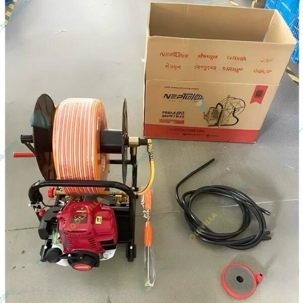 Neptune PW-768 WH 4 Stroke Portable Power Sprayer With Hose Reel, 15 Meter Hose Pipe & Spray Gun - Image 4