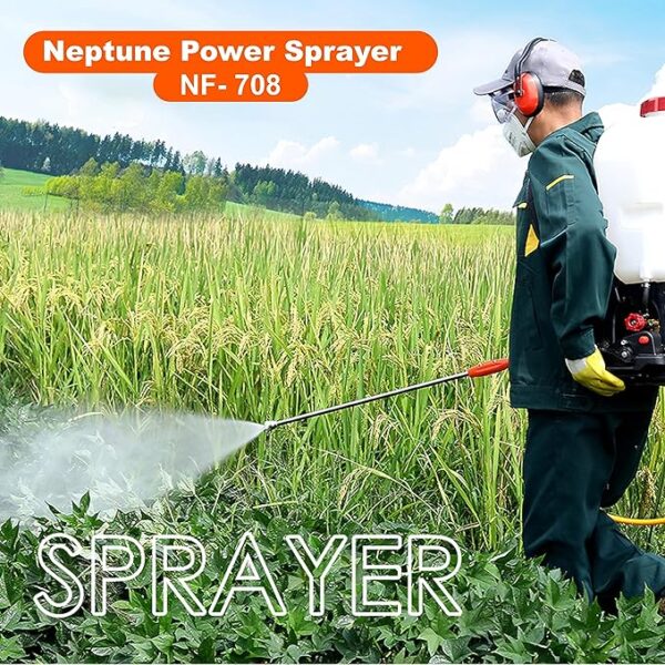 Neptune Knapsack Sprayer VN-708 (AL), 20L Knapsack Power Sprayer with Aluminum Pump , 2 Stroke and 26cc Engine - Image 4