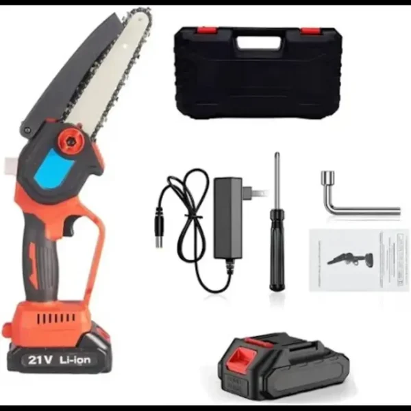 Siddhi Agritech Mini Cordless Chainsaw Dual Battery (21V x 2) With 6 inch Guide Bar | Comes with Free Accessories - Image 2