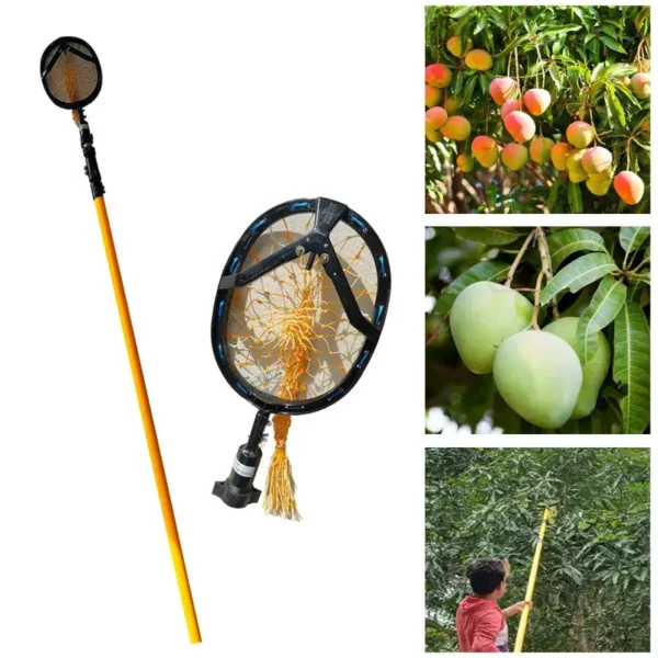 FESTEL Telescopic Pole with Fruit Picking Basket, 4 to 12ft Extendable Pole