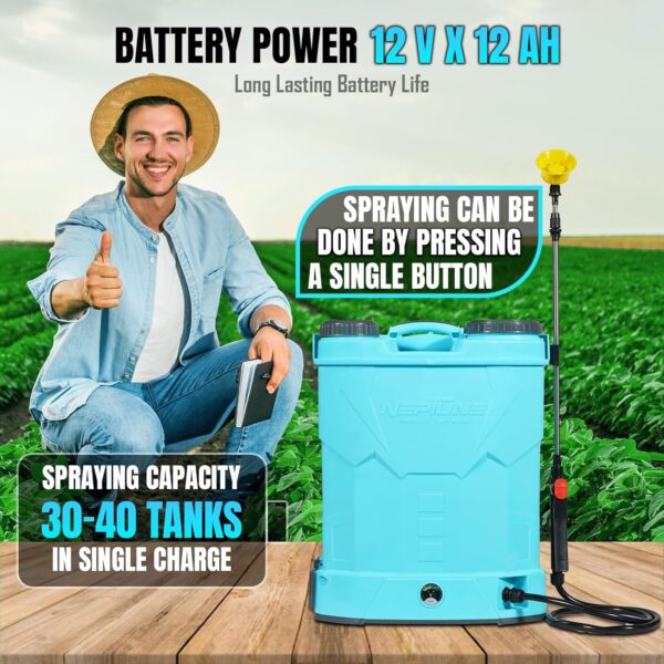 Neptune 20L Double Pump Knapsack Battery Sprayer CK/VN-13 Plus, with 12V 12Ah Battery - Image 3
