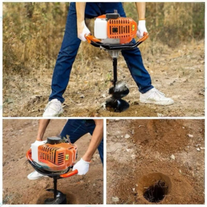Siddhi Agritech Heavy Duty 2-stroke, 2.6 HP 52-cc with 4 and 8 inch Drill Bit For Earth Auger/ Post Hole Digger Machine
