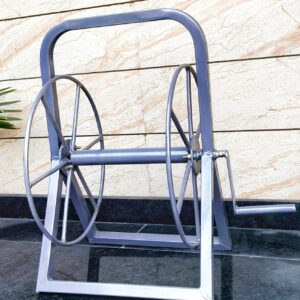Siddhi Metal Body Hose Reel Stand for Holding Pipe for 100 m Winding Capacity