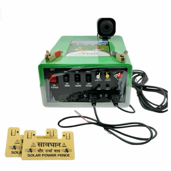 Siddhi 12 KV Solar Zatka Machine for 100 Bigha with Siren, Cables and Battery Connector - Image 2