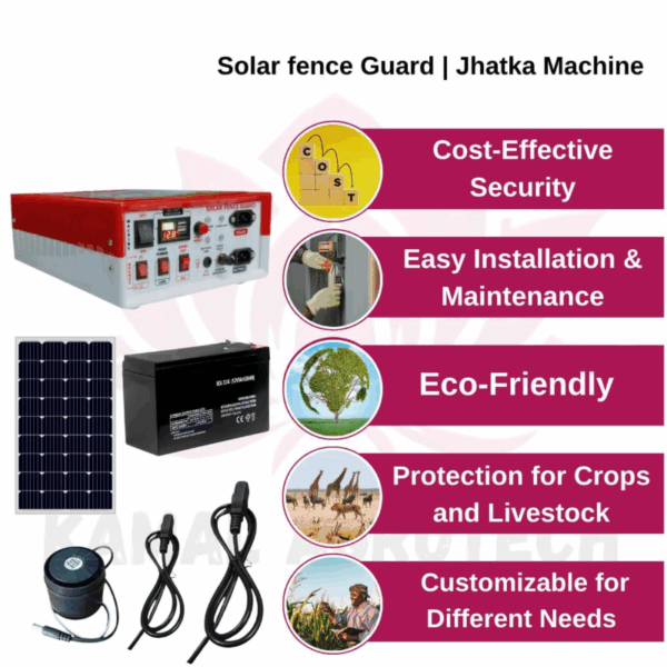 Siddhi Agritech zhatka Machine Solar Fence Protector Kit, 15kV, 50 Acre Coverage, with Charger - Image 3