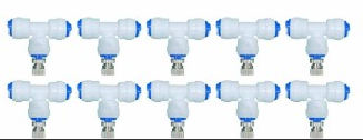 Siddhi Brass Fogger Nozzles with tee connector for agriculture, lawn, garden and greenhouse (Pack of 10 Pcs)