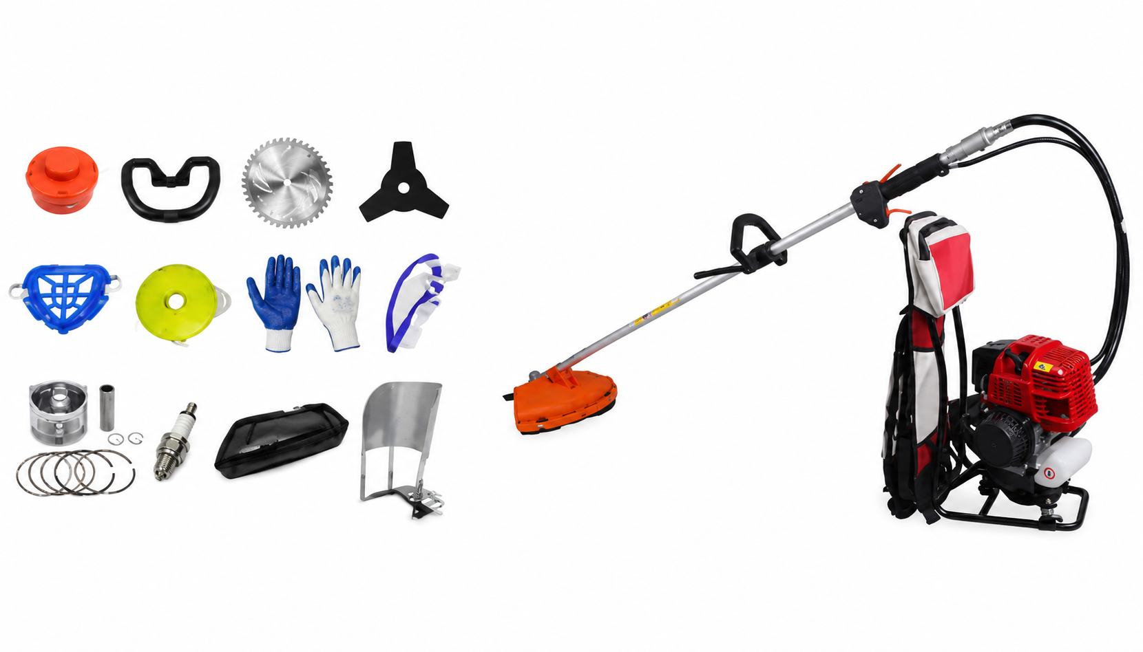 GT-Shakti GT-BG431 4 Stroke Backpack Brush Cutter, 139F with Accessories